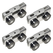 4 Wheel Trolley Assembly Rollers,Load & Stable Roller Trolley for Electric Hoist, Suit for 1-5/8in Wide and Taller 4Pcs