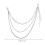 2Pcs Silver Zinc Alloy Hip-Hop Pants Chain Multi-Layer Jeans Accessory 4