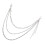 2Pcs Silver Zinc Alloy Hip-Hop Pants Chain Multi-Layer Jeans Accessory 2