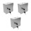 3Pcs Stainless Steel Waterproof Outlet Box Lockable Wall Socket Cover 6