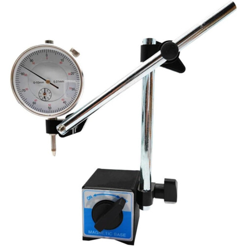 Magnetic Base Dial Indicator 010mm Precision Measurement with Permanent VGroove Stand 2