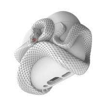 Cás Sraith Snake le haghaidh AirPods Pro3 - Clúdach Cosanta PC le Sonraí Leathar agus Miotail