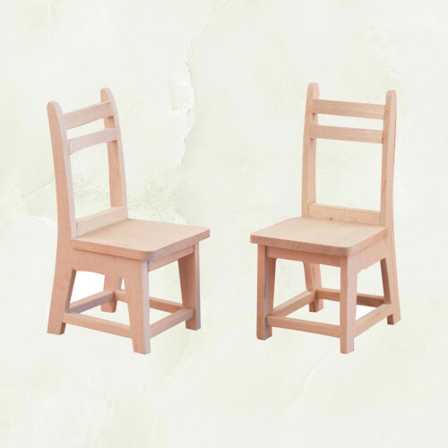 Wooden backrest chairs layout props set 1