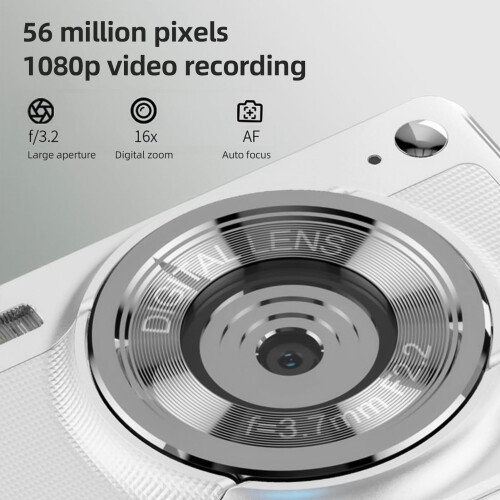 Παιδική βιντεοκάμερα 1080p, 56MP, οθόνη IPS 2,88", αυτόματη εστίαση, ζουμ 8x, 2 μπαταρίες – 2