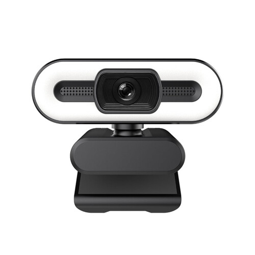 Webcam Full HD 1080p 2K 4K avec mise au point automatique, éclairage d'appoint et microphone intégré. Compatible USB pour PC et diffusion en