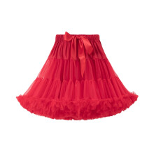 Gonna scintillante da donna, gonne per carnevale e vacanze, gonna a strati per un elegante balletto, stile vaporoso, gonna fluida a vita alta per