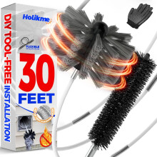 Kit de nettoyage pour conduit de sécheuse de 9 m avec brosse flexible