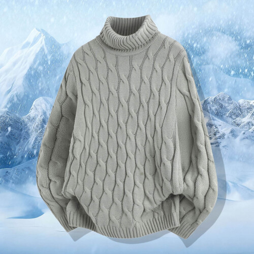 Pull de Noël pour homme à col roulé en maille 1