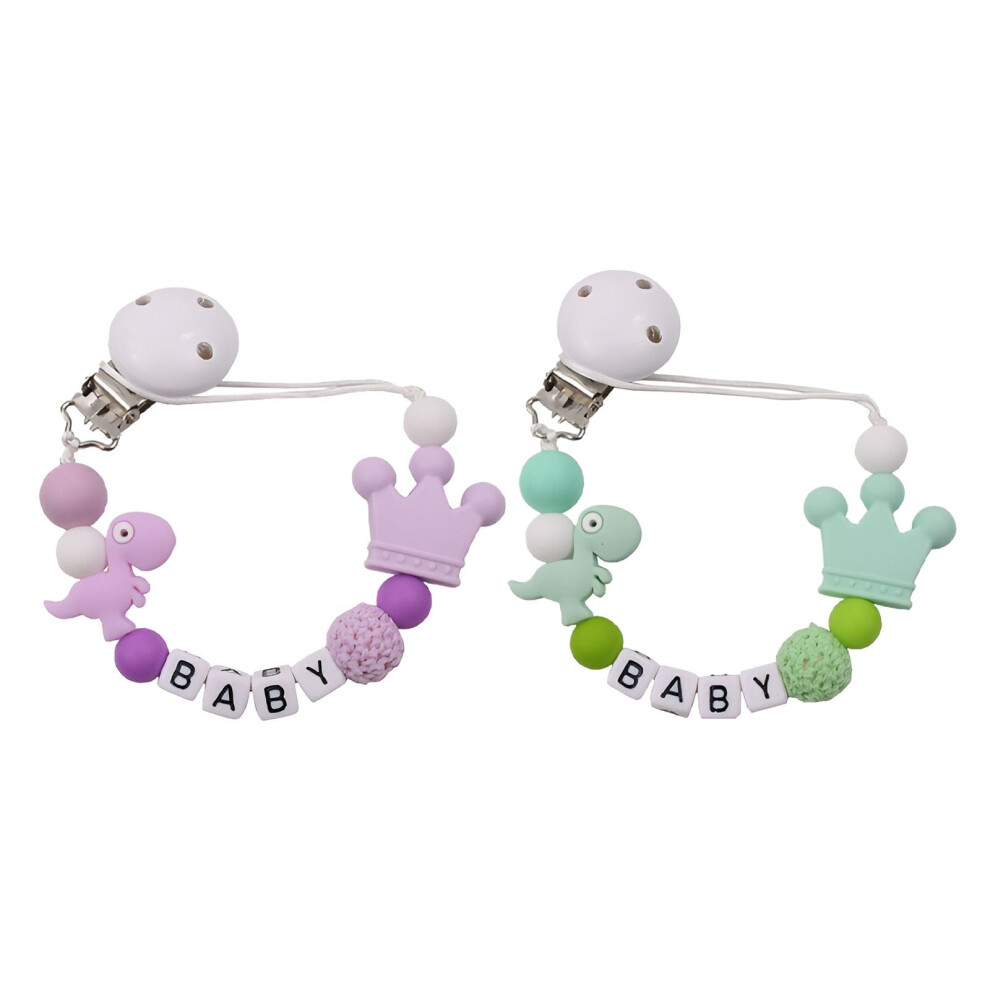2Pcs Pacifier Clip,Food-Grade Silicone Beads Pacifier Holder,Multi-Purpose Compatibility Binky Clips