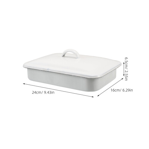 Enamel roasting pan with lid white dishwasher safe 1