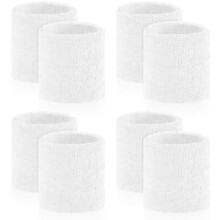 8 Pcs Absorbent Sports Wrist Sweat Bands for Men & Women – Elastic Tennis, Basketball, Gym, Running – Compatible with All Activities