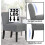 Upholstered Dining Chair Grey Fabric with Solid Wood Legs 3