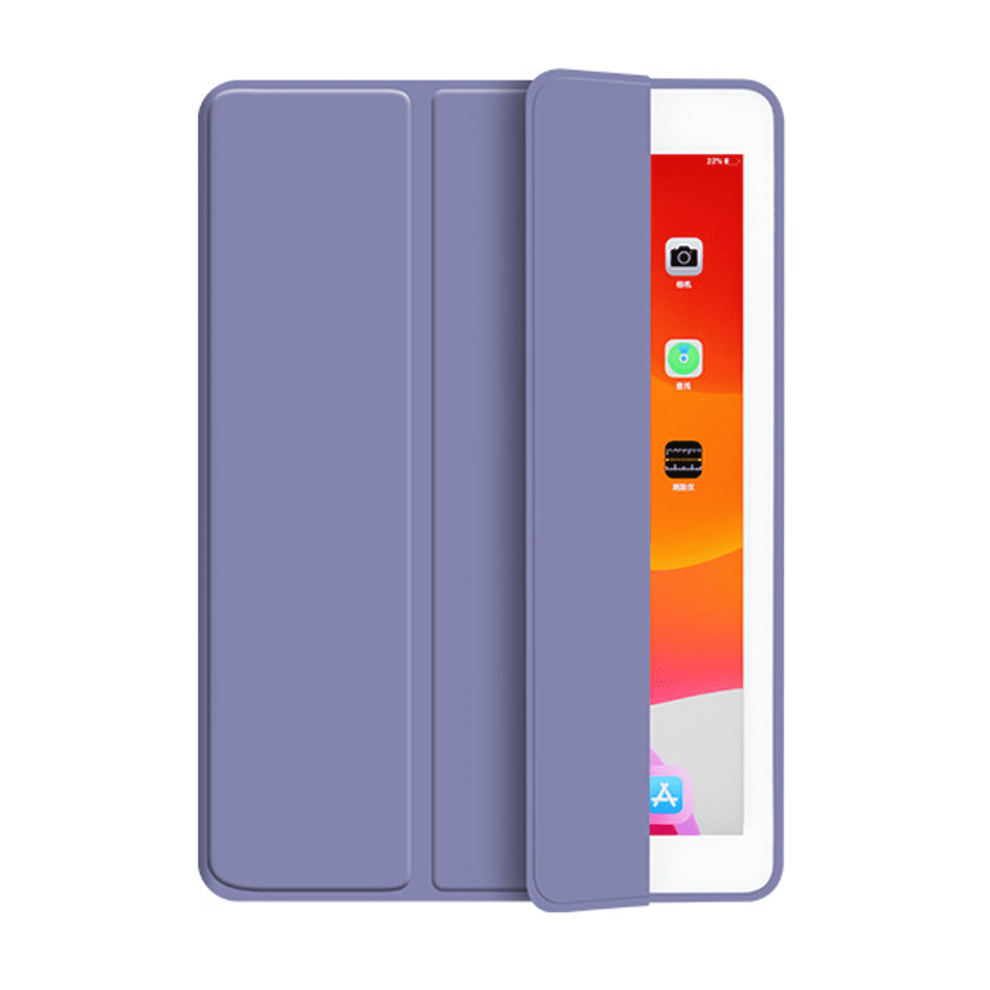 Silicone Tri-Fold Case Compatible With Ipad 5Th & 6Th Generation Purple 9314556357244