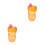 2Pcs Orange Silicone Training Cups Durable Toddler Drinking Bottles 10