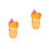 2Pcs Orange Silicone Training Cups Durable Toddler Drinking Bottles 8