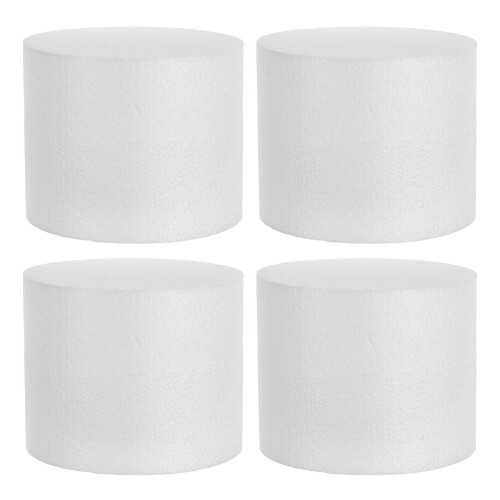 4Pcs Polystyrene Round Cake Dummies for Wedding and Bakery Decor