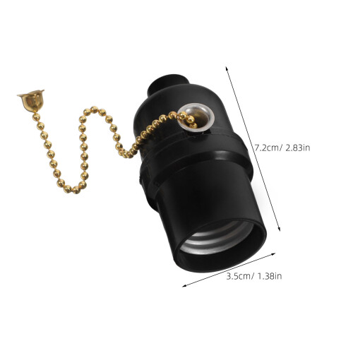 2Pcs Retro Black Pull Chain Lamp Socket E26 for Table and Floor Lamps 2