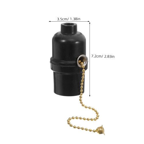 2Pcs Retro Black Pull Chain Lamp Socket E26 for Table and Floor Lamps 1