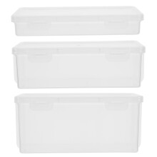 12Pcs Durable Clear Plastic Pencil Boxes with Double Layer Design