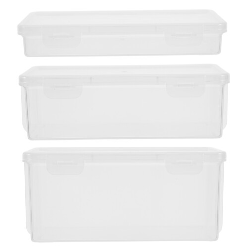12Pcs Durable Clear Plastic Pencil Boxes with Double Layer Design