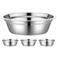 12Pcs Stainless Steel Soup Basin Silver Metal Mixing Bowls for Buffet