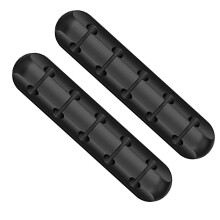 4Pcs Black Silicone Cable Organizer Cord Holder for Desktop Charging