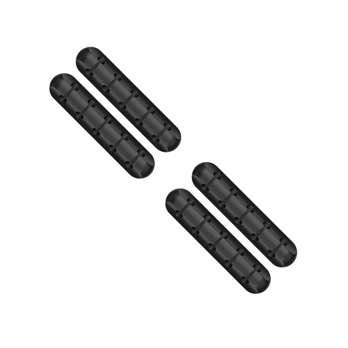 4Pcs Black Silicone Cable Organizer Cord Holder for Desktop Charging 2