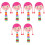 6Pièces Jouet Bébé Hochet Bois Main Rose À Sensoriel 3