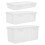 12Pcs Durable Clear Plastic Pencil Boxes with Double Layer Design 2