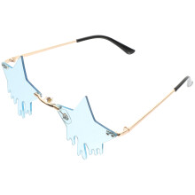 3Pairs Durable Star Rimless Sunglasses Sky-Blue Party Glasses Props