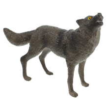 3Pcs Dark Brown Plastic Wolf Figurines for Kids Durable Wildlife Decor