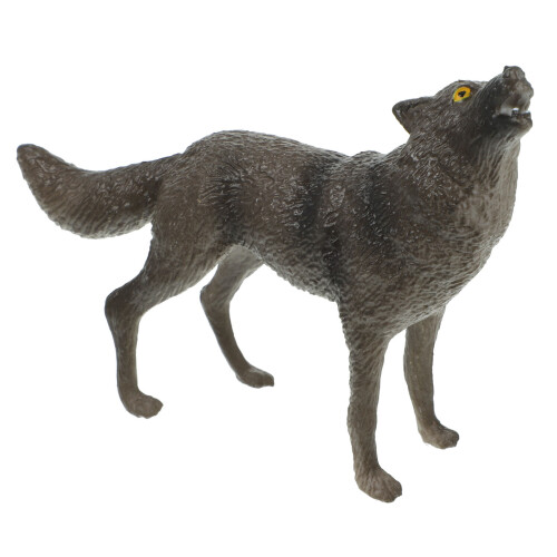 3Pcs Dark Brown Plastic Wolf Figurines for Kids Durable Wildlife Decor
