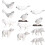 48Pcs Miniature Arctic Animal Toys White Durable Plastic Bear Wolf Set 1