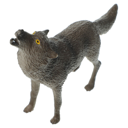 3Pcs Dark Brown Plastic Wolf Figurines for Kids Durable Wildlife Decor 2