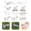 48Pcs Miniature Arctic Animal Toys White Durable Plastic Bear Wolf Set 9