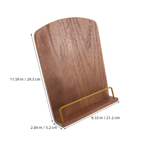 Adjustable Wood Cook Book Holder Stand Brown Rustic Kitchen Decor 2