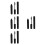 8Pcs Black Temporary Beard Color for Men with Eyebrow Brush Quick Dye 8