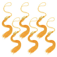 18Pcs Graduation Cap Tassel Charms Yellow Polyester for Ceremony Decor