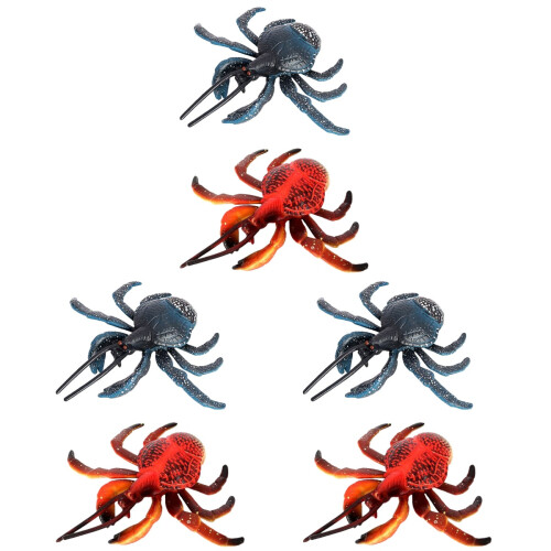 6Pcs Realistic Crab Models Plastic Marine Animal Decor Educational Toy 1