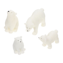8Pcs Durable Resin Polar Bear Models White Animal Figurines for Home