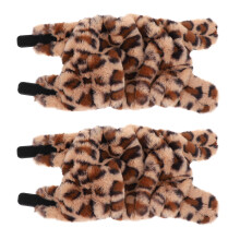 2Pairs Leopard Cycling Knee Cover Durable Warm Knee Braces Leg Warmer