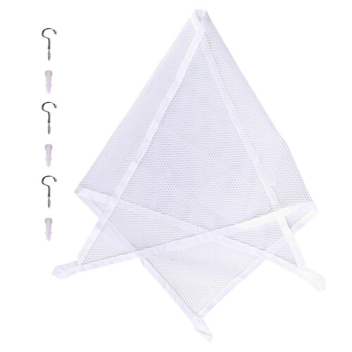 2Pcs White Wall Hanging Toys Hammock Plush Toy Storage Net 2