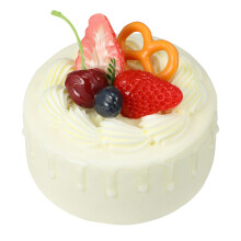 4Pcs White PVC Fake Cake Props Lifelike Dessert Models for Decoration