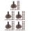 500Pcs Lightweight Brown Plastic Model Tree Feet for Diorama Crafts 5