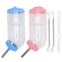 4Pcs Blue Pet Feeding Tool Leakproof Hanging Water Bottle for Hamsters