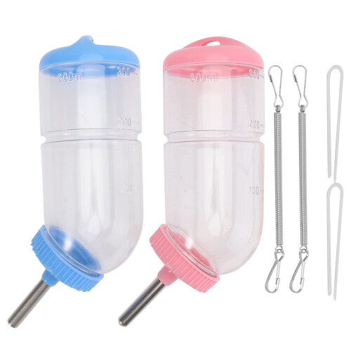 4Pcs Blue Pet Feeding Tool Leakproof Hanging Water Bottle for Hamsters