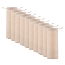 20Stk Beige Leinensäckchen Mit Zugband Für Strohhalme Und Besteck