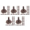 500Pcs Lightweight Brown Plastic Model Tree Feet for Diorama Crafts 4