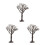 3Pcs Iron Wire Mini Tree Model Coffee Color Realistic DIY Scene Decor 4