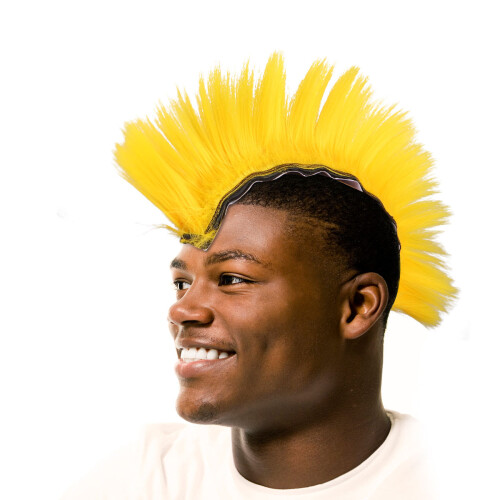 2Pcs Durable Yellow Mohawk Wig Adhesive Cockscomb Headdress 1